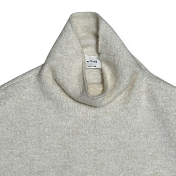 029 WILFRED Women's Lorin Cowl Neck Waist-Tie Sweater - Light Birch, Small - Picture 5 of 11